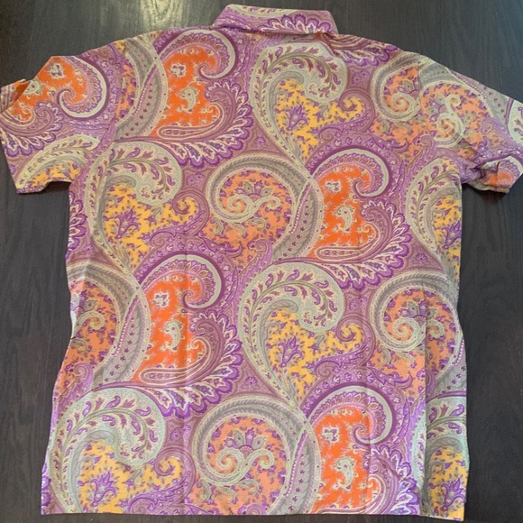 ETRO Men's short sleeves polo knit all over printed top - Picture 5 of 7